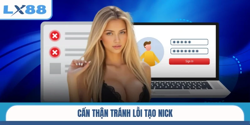 Cẩn thận tránh lỗi tạo nick
