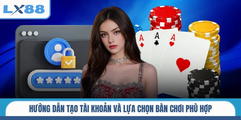 Hướng dẫn tạo tài khoản và lựa chọn bàn chơi phù hợp